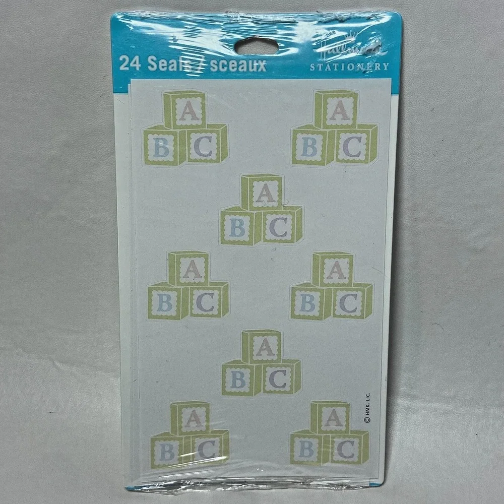 2 Hallmark Alphabet Block Baby Shower Sticker‎ Seals Sheets 48 Scrapbook